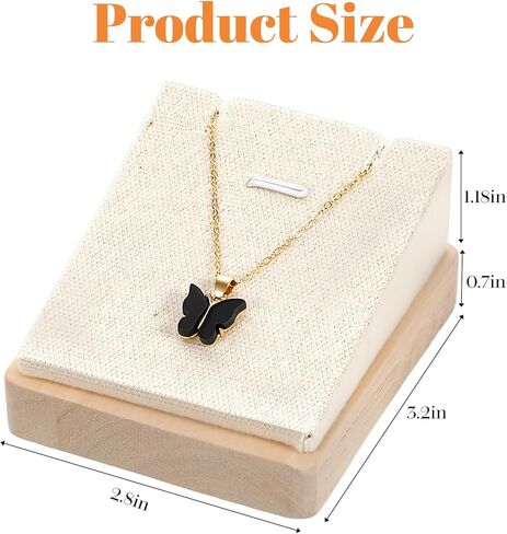 مجموعة حامل عرض المجوهرات المصنوعة من الخيزران الفاخر: 6 قطع عرض قلادة و6 حاملات حلقات مع مخملية لتنظيم خزانة الملابس في المتجر in Kuwait