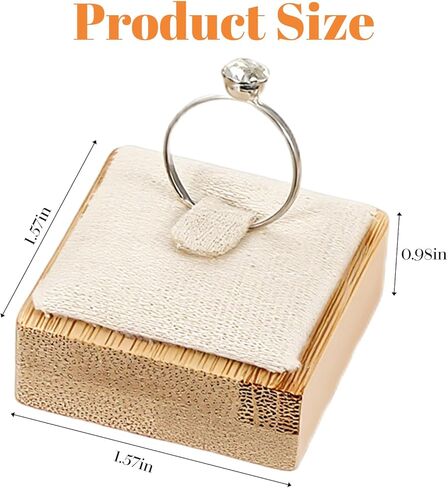 مجموعة حامل عرض المجوهرات المصنوعة من الخيزران الفاخر: 6 قطع عرض قلادة و6 حاملات حلقات مع مخملية لتنظيم خزانة الملابس في المتجر in Kuwait