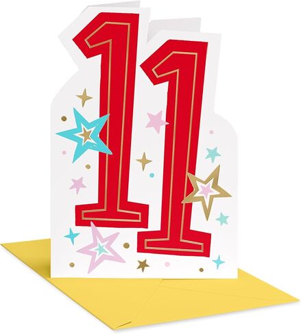 American Greetings Starry Red 11th Birthday Card for Kids, Happy Birthday Card for 11-Year-Old Boys or Girls (Eleven is Awesome) in Saudi Arabia