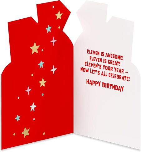 American Greetings Starry Red 11th Birthday Card for Kids, Happy Birthday Card for 11-Year-Old Boys or Girls (Eleven is Awesome) in Saudi Arabia
