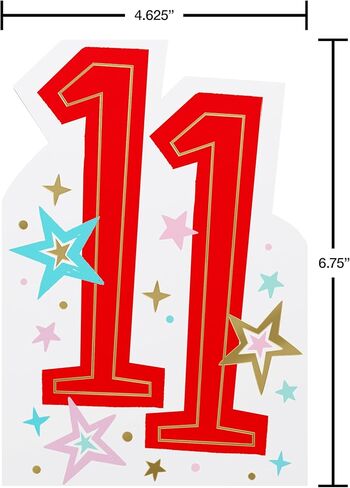 American Greetings Starry Red 11th Birthday Card for Kids, Happy Birthday Card for 11-Year-Old Boys or Girls (Eleven is Awesome) in Saudi Arabia