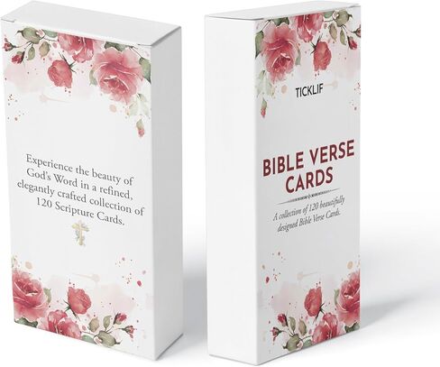 Bible Verse Cards – 120 Scripture Prayer Cards with KJV Bible Verses, Encouraging Faith Cards for Daily Inspiration, Christian Gifts for Women & Men, Floral Inspirational Cards for Bible Study in Saudi Arabia