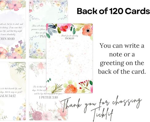 Bible Verse Cards – 120 Scripture Prayer Cards with KJV Bible Verses, Encouraging Faith Cards for Daily Inspiration, Christian Gifts for Women & Men, Floral Inspirational Cards for Bible Study in Saudi Arabia