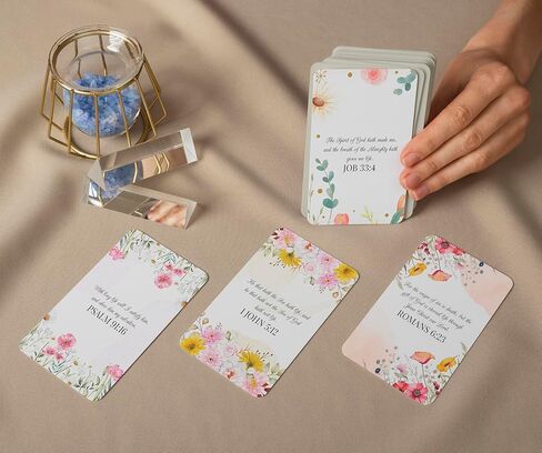 Bible Verse Cards – 120 Scripture Prayer Cards with KJV Bible Verses, Encouraging Faith Cards for Daily Inspiration, Christian Gifts for Women & Men, Floral Inspirational Cards for Bible Study in Saudi Arabia