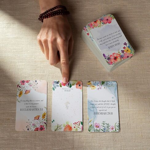 Bible Verse Cards – 120 Scripture Prayer Cards with KJV Bible Verses, Encouraging Faith Cards for Daily Inspiration, Christian Gifts for Women & Men, Floral Inspirational Cards for Bible Study in Saudi Arabia