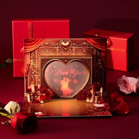 Projection 3D Pop Up Card with Music & Lights, Romantic Birthday or Anniversary Greeting Card for Wife or Girlfriend, Luxury Love Keepsake for Valentine’s Day in Saudi Arabia