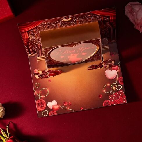 Projection 3D Pop Up Card with Music & Lights, Romantic Birthday or Anniversary Greeting Card for Wife or Girlfriend, Luxury Love Keepsake for Valentine’s Day in Saudi Arabia