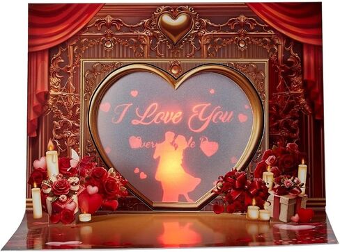 Projection 3D Pop Up Card with Music & Lights, Romantic Birthday or Anniversary Greeting Card for Wife or Girlfriend, Luxury Love Keepsake for Valentine’s Day in Saudi Arabia