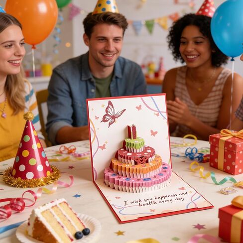 بطاقات عيد ميلاد منبثقة ثلاثية الأبعاد، بطاقات تهنئة بعيد ميلاد سعيد ثلاثية الأبعاد، هدايا عيد ميلاد مثالية للأم والأب والزوجة والرجال والنساء والأطفال in Saudi Arabia