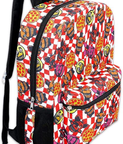 حقيبة ظهر فايف نايتس ات فريدي للأولاد - حزمة مع حقيبة ظهر FNAF للأطفال بالإضافة إلى ملصقات، وزجاجة مياه، ومجموعة حقائب مدرسية أخرى للأطفال in Kuwait