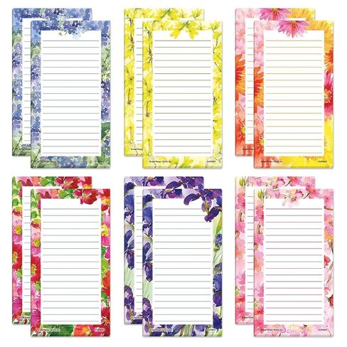 Current Watercolor Bloom Magnetic Shopping List Pads Set of 12 30-lined sheets per pad 3½x6½" in Saudi Arabia