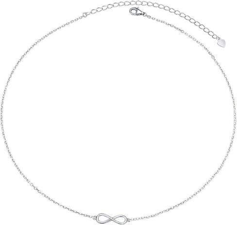 S925 Sterling Silver Infinity Choker Short Dainty Necklace for Women Jewelry in Saudi Arabia