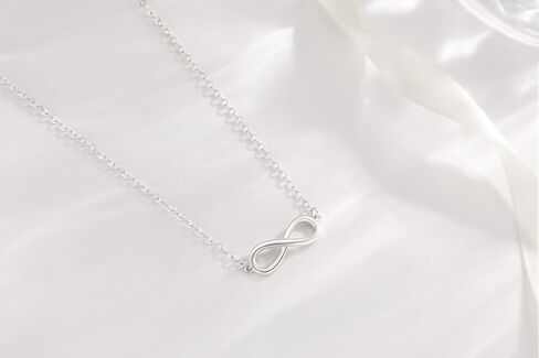 S925 Sterling Silver Infinity Choker Short Dainty Necklace for Women Jewelry in Saudi Arabia