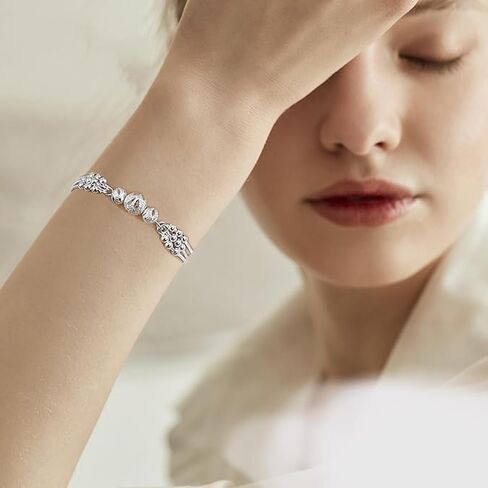 BEL'ARGENT Valentine's Day Gift 925 Sterling Silver Beaded Bracelet for Women | Adjustable Silver Chain Bracelet with Textured Beads | Minimalist Handmade Silver Jewelry Gift for Her in Saudi Arabia