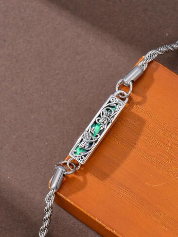 WINNICACA Urn Bracelet for Ashes for Women 925 Sterling Silver Dragonfly Abalone Shell Cremation Jewelry for Ashes Keepsake Pendant Locket Bracelet for Women Human in Saudi Arabia