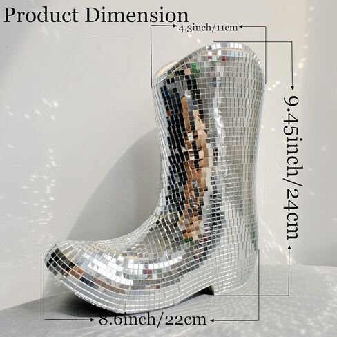 مزهرية مصنوعة يدويًا من ديسكو كاوبوي - السيراميك وكرة سانتياغو ديسكو مزهرية الزهور الغربية الحديثة، 9.5 بوصة سانتياغو ديسكو كاوبوي بوت ديكور المنزل، هدية فريدة للتدفئة المنزلية in Kuwait