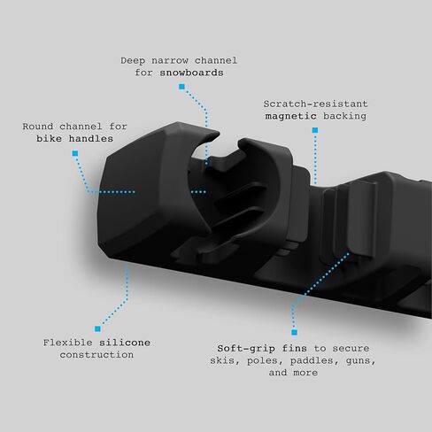 Gravity Grabber Grabb Bar - مسند ترس مغناطيسي للسيارة للزلاجات وألواح التزلج على الجليد والدراجات والأعمدة والقضبان والمعدات الخارجية | حامل السيارة السيليكون | تخزين الباب الخلفي | 1 قطعة in Kuwait