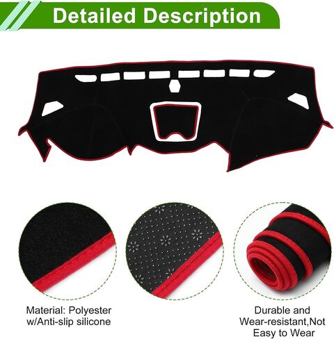 Dashboard Cover for Hyundai Santa Fe Sport 2013-2018 Non-Slip Front Dash Cover Mat Polyester Silicone in Saudi Arabia