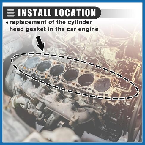 Cylinder Head Gasket, Suitable for 1.6L Engine, for Hyundai Accent 2012-2022, Metal, No.223112B003/223112B004, Brown Black Item Replacement in Saudi Arabia