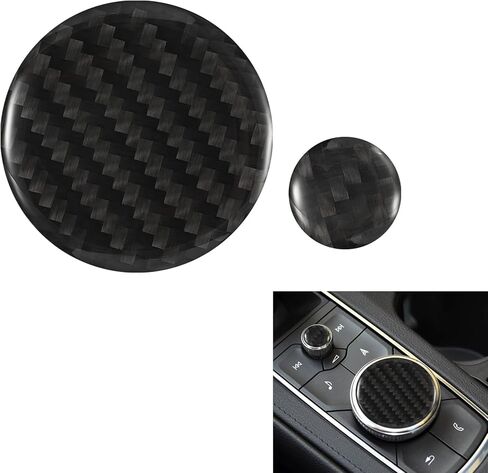 WINKA Center Console Multimedia Knob Button Cover Compatible with Cadillac Escalade XT5 CT5 CT6 XT4 XT6 CT6 Crabon Fiber Media Button Cover Trim Interior Modification Trims for Car Accessories in Kuwait