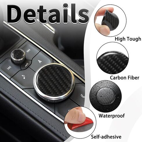 WINKA Center Console Multimedia Knob Button Cover Compatible with Cadillac Escalade XT5 CT5 CT6 XT4 XT6 CT6 Crabon Fiber Media Button Cover Trim Interior Modification Trims for Car Accessories in Kuwait