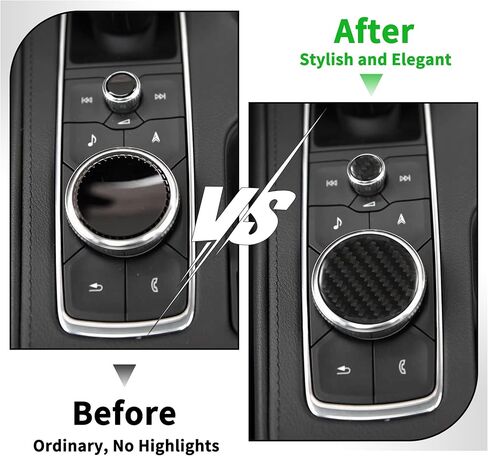 WINKA Center Console Multimedia Knob Button Cover Compatible with Cadillac Escalade XT5 CT5 CT6 XT4 XT6 CT6 Crabon Fiber Media Button Cover Trim Interior Modification Trims for Car Accessories in Kuwait
