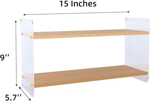 2 Tier Matcha Station Organizer, Coffee Station,Vanity Stand for Skincare Storage Acrylic Desktop Display Stand Bedroom Storage Rack Desk Bookshelf Desk Organizer Kitchen Condiment Shelves (2 Tier) in Saudi Arabia