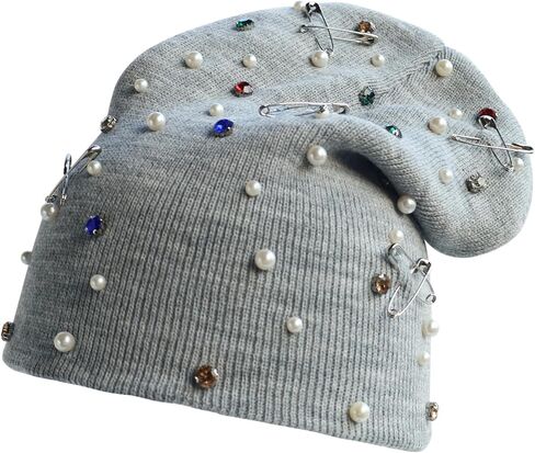 للجنسين قبعة صغيرة مترهل قبعة الشارع الشهير محبوك مع حجر الراين واللؤلؤ الهيب هوب قبعة الكروشيه Snugcap in Kuwait