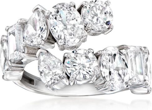 Ross-Simons 5.00 ct. t.w. Multi-Shaped CZ Bypass Ring in Sterling Silver in Saudi Arabia