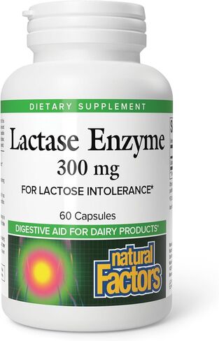 Natural Factors, Lactase Enzyme, Digestive Aid For Lactose and Dairy Intolerance, 60 Capsules in Saudi Arabia