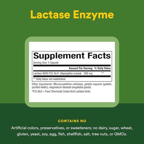 Natural Factors, Lactase Enzyme, Digestive Aid For Lactose and Dairy Intolerance, 60 Capsules in Saudi Arabia