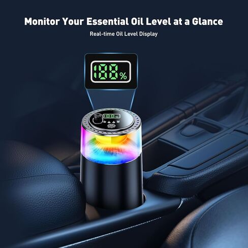 Smart Car Air Freshener with RGB Ambient Light, Galaxy Cloud Mist, Auto On/Off, Built-in Battery, Car Aroma Diffuser, Home, Office (4 Essential Oil Box), Long-Lasting Scent in Saudi Arabia