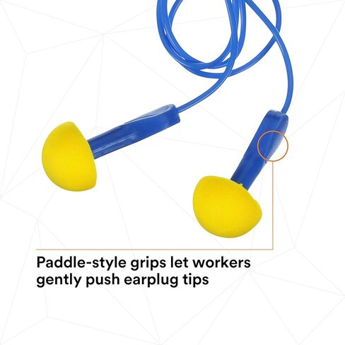 سدادات أذن 3M E-A-R EXPRESS 311-1114، سلكية، مقابض زرقاء، حزمة وسادة، عبوة من 100 قطعة in Saudi Arabia