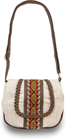 Small Boho Bag - Handcrafted Otavalo Crossbody Purse with Ethnic Andean Design in Saudi Arabia