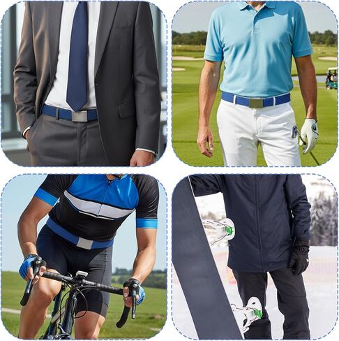 6 قطع من أحزمة شبكة الجولف للرجال، حزام من النايلون قابل للتعديل حتى 55 بوصة، إبزيم معدني صلب، متعدد الألوان in Kuwait
