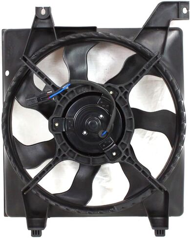 Replacement Radiator and A/C Condenser Cooling Fan Assembly (Pair) fits Hyundai Accent 2006-2011 1.6L L4 Hatchback 4-Door, Without Automatic Cruise Control in Saudi Arabia