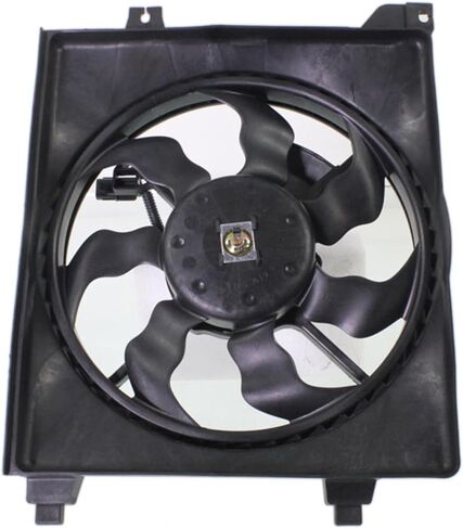 Replacement Radiator and A/C Condenser Cooling Fan Assembly (Pair) fits Hyundai Accent 2006-2011 1.6L L4 Hatchback 4-Door, Without Automatic Cruise Control in Saudi Arabia