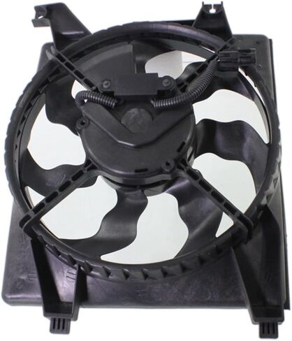 Replacement Radiator and A/C Condenser Cooling Fan Assembly (Pair) fits Hyundai Accent 2006-2011 1.6L L4 Hatchback 4-Door, Without Automatic Cruise Control in Saudi Arabia