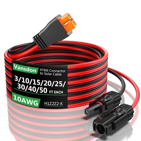 كابل تمديد الطاقة الشمسية إلى XT60i 10AWG 10FT XT60i أنثى إلى ذكر موصل للوحة شمسية قابلة للطي RV، محطة طاقة محمولة، مولد للطاقة الشمسية in Kuwait