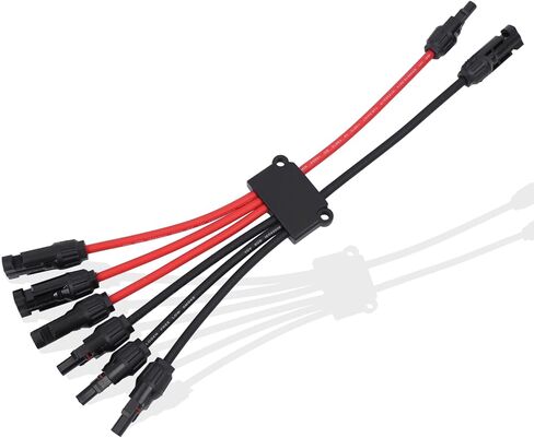Solar Parallel Connectors for 2 Solar Panels, Tool-Free MC4 Solar Cable Splitter, Y Branch Solar Panel Splitter, 2 to 4 Solar Parallel Adapter IP68 Waterproof (FMM/MFF) in Saudi Arabia