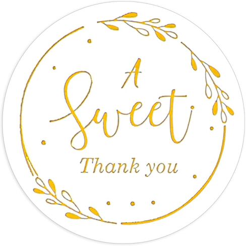 300PCS 1.38“ A Sweet Thank You Stickers Round Clear Gold Foil Thankyou Sticker with Heart Design, Self-Adhesive Personalized Envelope Stickers Labels for Small Business Packaging, Birthday, Gift Bags in Saudi Arabia