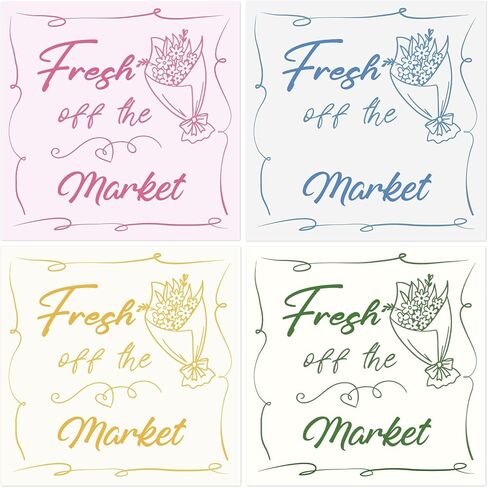 80 قطعة من الملصقات الطازجة خارج السوق، ملصقات ملونة لسوق المزارعين، ملصق دش الزفاف، ملصق مخصص لحفلات العازبة والزهور، ملصق مربع لصالح النساء، حديقة الزهور، حفل الزفاف، مغلف الأختام in Kuwait