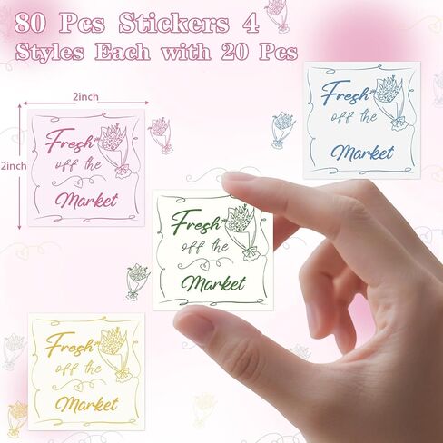 80 قطعة من الملصقات الطازجة خارج السوق، ملصقات ملونة لسوق المزارعين، ملصق دش الزفاف، ملصق مخصص لحفلات العازبة والزهور، ملصق مربع لصالح النساء، حديقة الزهور، حفل الزفاف، مغلف الأختام in Kuwait