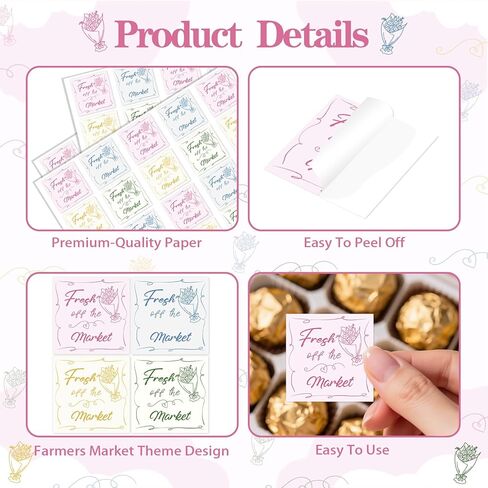 80 قطعة من الملصقات الطازجة خارج السوق، ملصقات ملونة لسوق المزارعين، ملصق دش الزفاف، ملصق مخصص لحفلات العازبة والزهور، ملصق مربع لصالح النساء، حديقة الزهور، حفل الزفاف، مغلف الأختام in Kuwait