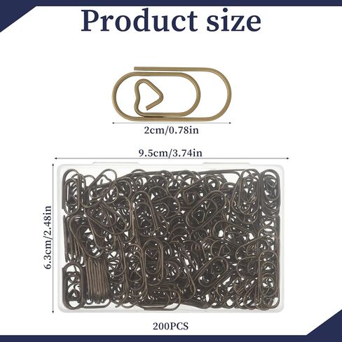 200 Pcs Mini Paper Clips Love Heart Shaped, Iron Cute Paperclips for Paperwork Office Desk Organizers Wedding Invitations DIY Crafts Scrapbooking in Saudi Arabia