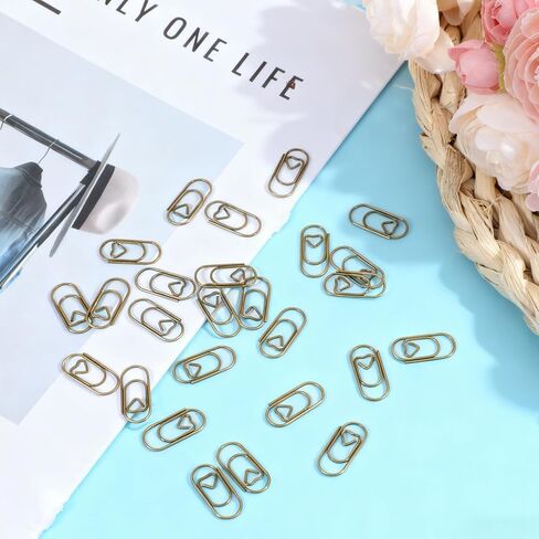 200 Pcs Mini Paper Clips Love Heart Shaped, Iron Cute Paperclips for Paperwork Office Desk Organizers Wedding Invitations DIY Crafts Scrapbooking in Saudi Arabia