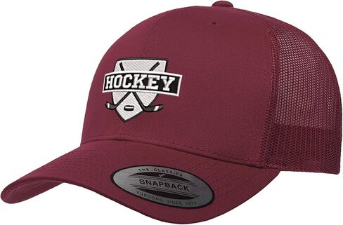 Ice Hockey Trucker Hat – Embroidered Hockey Snapback Cap for Men & Women, Mesh Back Adjustable Baseball Hat in Saudi Arabia