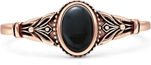 OMRANII Art Deco 7.4mm Oval Lab Created Opal Floral Ring Beaded Marquise Style Oxidized Statement Opal Rings For Women 925 Sterling Silver Gift For Her in Saudi Arabia