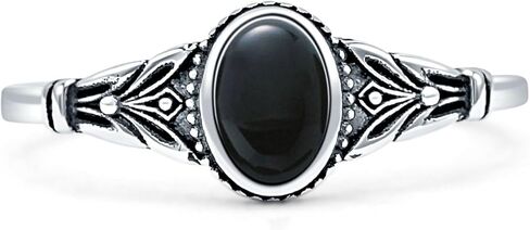 OMRANII Art Deco 7.4mm Oval Lab Created Opal Floral Ring Beaded Marquise Style Oxidized Statement Opal Rings For Women 925 Sterling Silver Gift For Her in Saudi Arabia