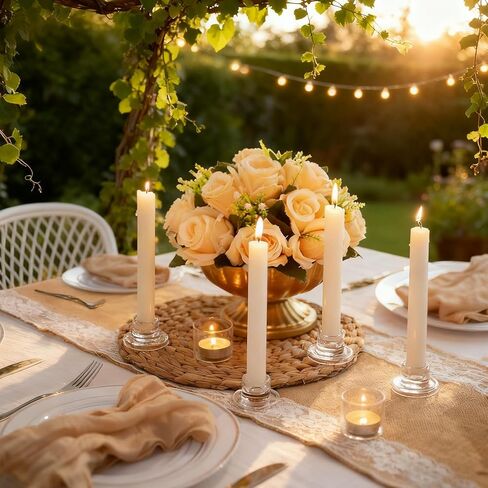 24 Pcs Glass Taper Candle Holders Clear Small Candlestick Holder Bulk Short Glass Candle Sticks Set for Wedding Christmas Party Dining Table Centerpiece Decor in Saudi Arabia